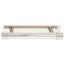  Frelan Hoxton Sturt Cabinet Handle on Fanshaw Backplate - 96mm Centres - Polished Nickel