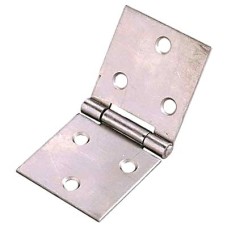 Uncranked Knuckle Backflap Cabinet Hinge - 38 x 90 x 1mm - Self Colour Steel - Pair