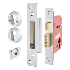 ERA Fortress BS3621:2017 Euro Profile Sashlock - 64mm Case - 44mm Backset - Polished Chrome