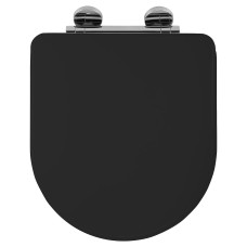 Croydex Iseo Flexi-Fix Soft Close Wooden Toilet Seat - Matt Black