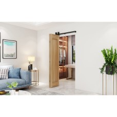 FVG Barn Bi-Folding Sliding Door Gear Kit - 1000mm Track - 2 Doors - 40kg Max Door Weight - Black