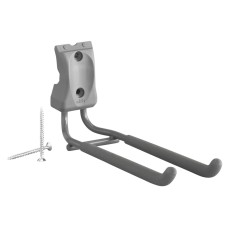 elfa Garage Storage Top Track System - Straight Handled Tool Hook for Storing Board - Grey