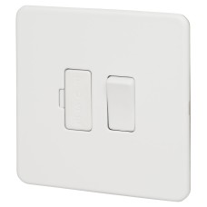 Knightsbridge 13A 1 Gang Screwless Flat Plate Switched Fused Spur - Matt White