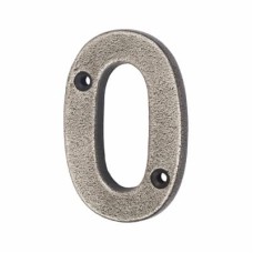 Olde Forge 78mm Screw Fix Door Numeral - 0 - Pewter