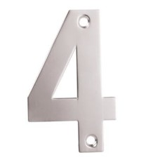 Exel 100mm Screw Fix Door Numeral - 4 - Satin Stainless Steel