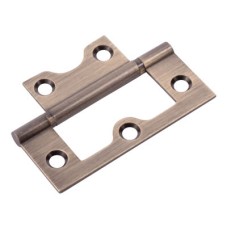 Flush Door Hinge - 60 x 41 x 1.4mm - Antique Brass - Pair