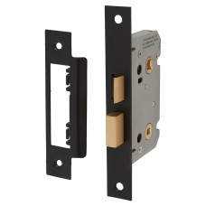 Exel Contract Bathroom Lock - 65mm Case - 44mm Backset - Matt Black