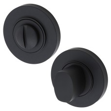Burlington BUR81 by Frelan Bathroom Turn & Release with Plain Rose - 53mm Diameter - Matt Black