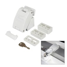 Jackloc Titan Key-Locking Folding Window Restrictor - White