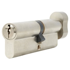Yale 6 Pin 95mm Euro Thumbturn Cylinder - 45mm Turn + 50mm - Satin Nickel - Keyed to Differ