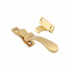 Hampstead Victorian Wedge Casement Window Fastener - Reversible - Polished Brass