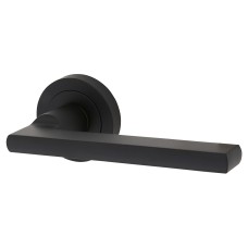 Carlisle Brass Matt Black Door Handles on Round Rose - Trentino Range 