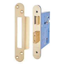 Hampstead Architectural 3 Lever Sashlock - 78mm Case - 57mm Backset - Radius - PVD Brass