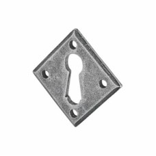 Olde Forge Diamond Escutcheon - 40mm Diameter Keyhole - Pewter