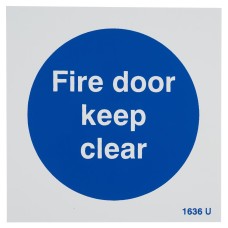 Exel Fire Door Keep Clear Door Sign - 100 x 100mm - Rigid Plastic