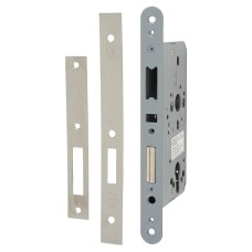 Arrone AR8102 DIN Upright Deadlock - 88mm Case - 60mm Backset - Square - Satin Stainless Steel