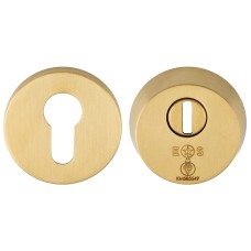 Eurospec 2 Star Security Escutcheon - 54mm Diameter - Euro - PVD Satin Brass