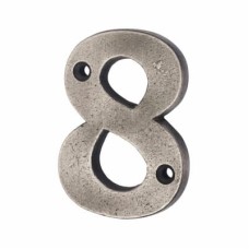 Olde Forge 78mm Screw Fix Door Numeral - 8 - Pewter