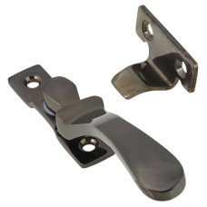 Hampstead Victorian Wedge Casement Window Fastener - Reversible - Black Nickel