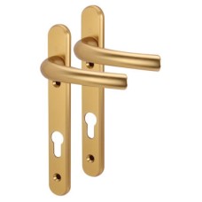 Hoppe Tokyo 1710RH/3670N uPVC Multipoint Door Handle - Short Plate - 92mm c/c - Gold
