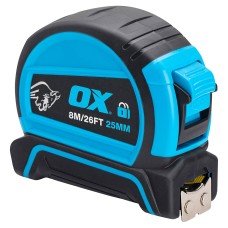 OX Pro Dual Auto Lock Tape Measure - 8m/ 26ft