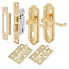 Exel Ashmead 3 Lever Sashlock Door Handle Kit - Polished Brass