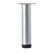 Rothley Round Adjustable Cabinet Furniture Leg - 32 x 800mm - Silver Grey