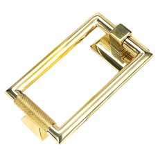 From The Anvil Brompton Rectangular Knurled Door Knocker - 145 x 90mm - Polished Brass