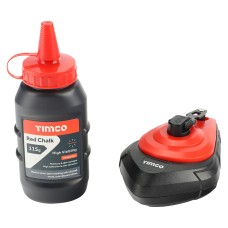 TIMCO Chalk Powder & Chalk Line Set - 30m x 115g - Red