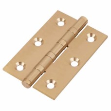 Performance Washered Butt Door Hinge - 76 x 51 x 2.5mm - Satin Brass - Pair