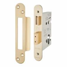 Hampstead Architectural Euro Profile Sashlock - 78mm Case - 57mm Backset - Radius - PVD Brass