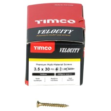 TIMCO Velocity Pozi Countersunk Wood Screws - 3.5 x 30mm - Yellow Zinc - Pack of 200