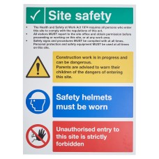 Exel Site Safety Legal Text Sign - 600 x 800mm - Rigid Plastic