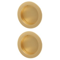 Heritage Brass by M Marcus Round Flush Pull Handles - Satin Brass