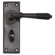 From The Anvil Aged Bronze Reeded Bathroom Door Handle - 152 x 50mm