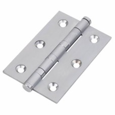 Performance Brass Washered Butt Door Hinge - 75 x 50 x 2.5mm - Satin Chrome - Pair