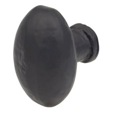 Olde Forge Solid Oval Cabinet Knob - 35 x 30mm - Black Iron