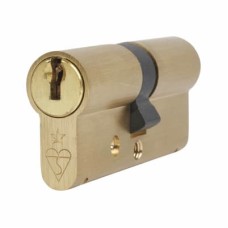 ERA 1 Star 6 Pin Kitemarked 70mm Euro Double Cylinder - 35 + 35mm - Polished Brass - Keyed to Differ