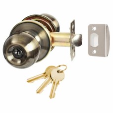 Exel Bala Hotel Mortice Door Knobset - Entrance - 65mm Rose Diameter - Antique Brass 