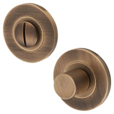 Alexander & Wilks Bathroom Turn & Release - 50mm Diameter - Antique Brass