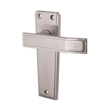 Jedo Satin Chrome Latch Door Handle - Deco Range - 153 x 50mm