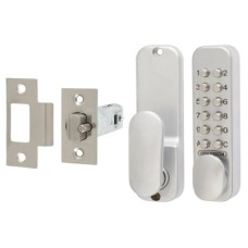 Codelocks CL160 Easy Code Push Button Code Lock and Latch - Holdback Option - Silver Grey 