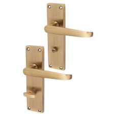 Exel Antique Brass Victorian Straight Bathroom Door Handle - 155 x 42mm