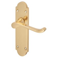 Exel Polished Brass Victorian Summer Scroll Latch Door Handle - 168 x 40mm