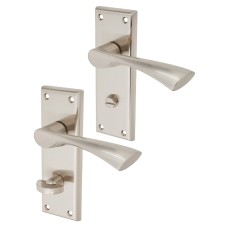 Serozzetta by Carlisle Brass Satin Nickel Bathroom Door Handle - Venti Range - 150 x 50mm