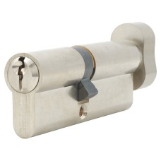 Yale 6 Pin 90mm Euro Thumbturn Cylinder - 50mm Turn + 40mm - Satin Nickel - Keyed to Differ