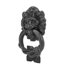 Olde Forge Lion Door Knocker - 152 x 90mm - Antique Black Iron