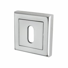 Exel Square Escutcheon - 52 x 52mm - Keyhole - Polished Chrome
