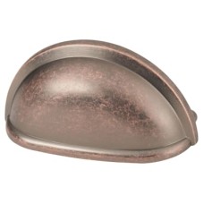 Exel Walton Cabinet Cup Handle - 76mm Centres - Antique Copper