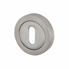 Jedo Escutcheon - 50mm Diameter - Keyhole - Satin Chrome